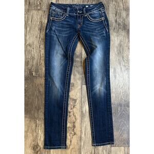 Miss Me Women’s Skinny Jeans Low Rise Stretch Rhinestone Size 27 JE544052L